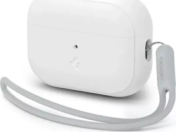 Spigen Etui ochronne na słuchawki Spigen Silicone Fit Strap do Apple AirPods Pro 1/2 white/grey ACS05811