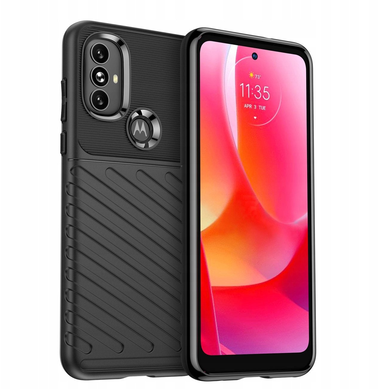 Thunder Case elastyczne pancerne etui pokrowiec Motorola Moto G Power 2022 czarny