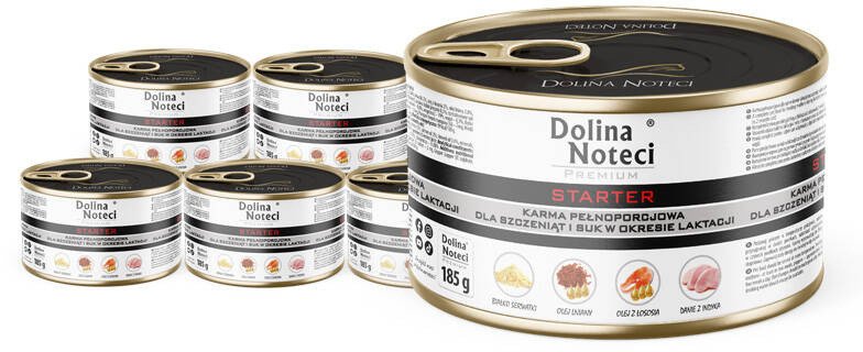 Karma mokra dla szczeniąt i suk laktujących Dolina Noteci Premium Starter 12 x 185 g