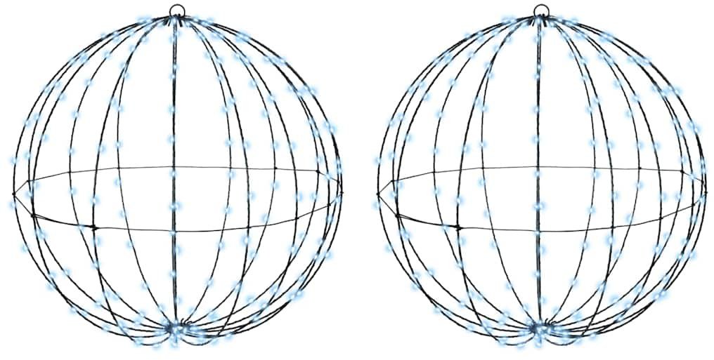 vidaXL Piłka z 384 diodami LED 2 pcs Zimna biel 60 cm Metal