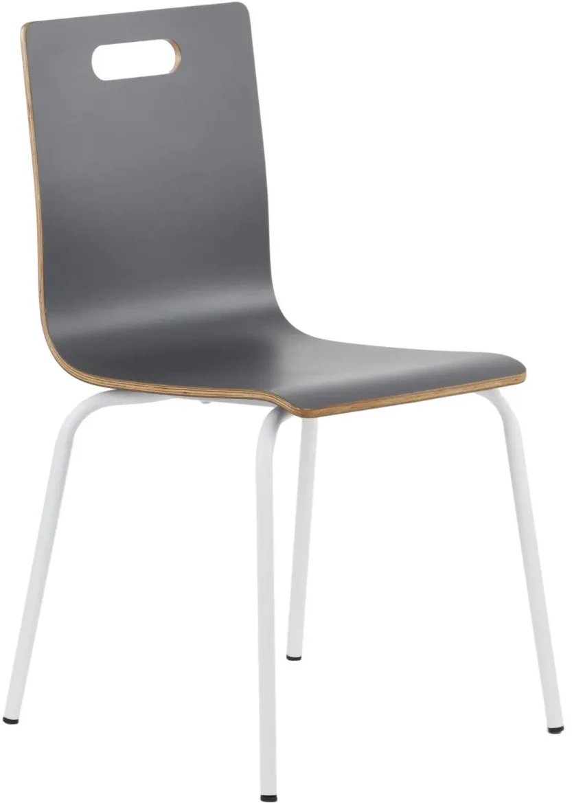 Krzesło ze sklejki laminowanej WERDI A szare/białe STEMA