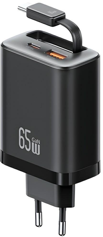 Ładowarka sieciowa USAMS Xiang Series CC299 65W 1xUSB-C 1xUSB-A + kabel USB-C czarny