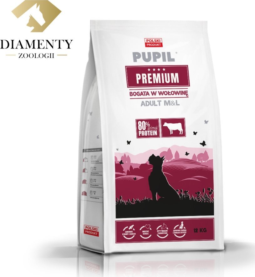 Pupil Premium Karma sucha dla psa PUPIL Premium M&L bogata w wołowinę 12 kg