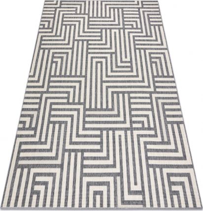 Dywany Łuszczów Dywan SPRING 20421332 labirynt, sznurkowy, pętelkowy - krem / szary, 200x290 cm