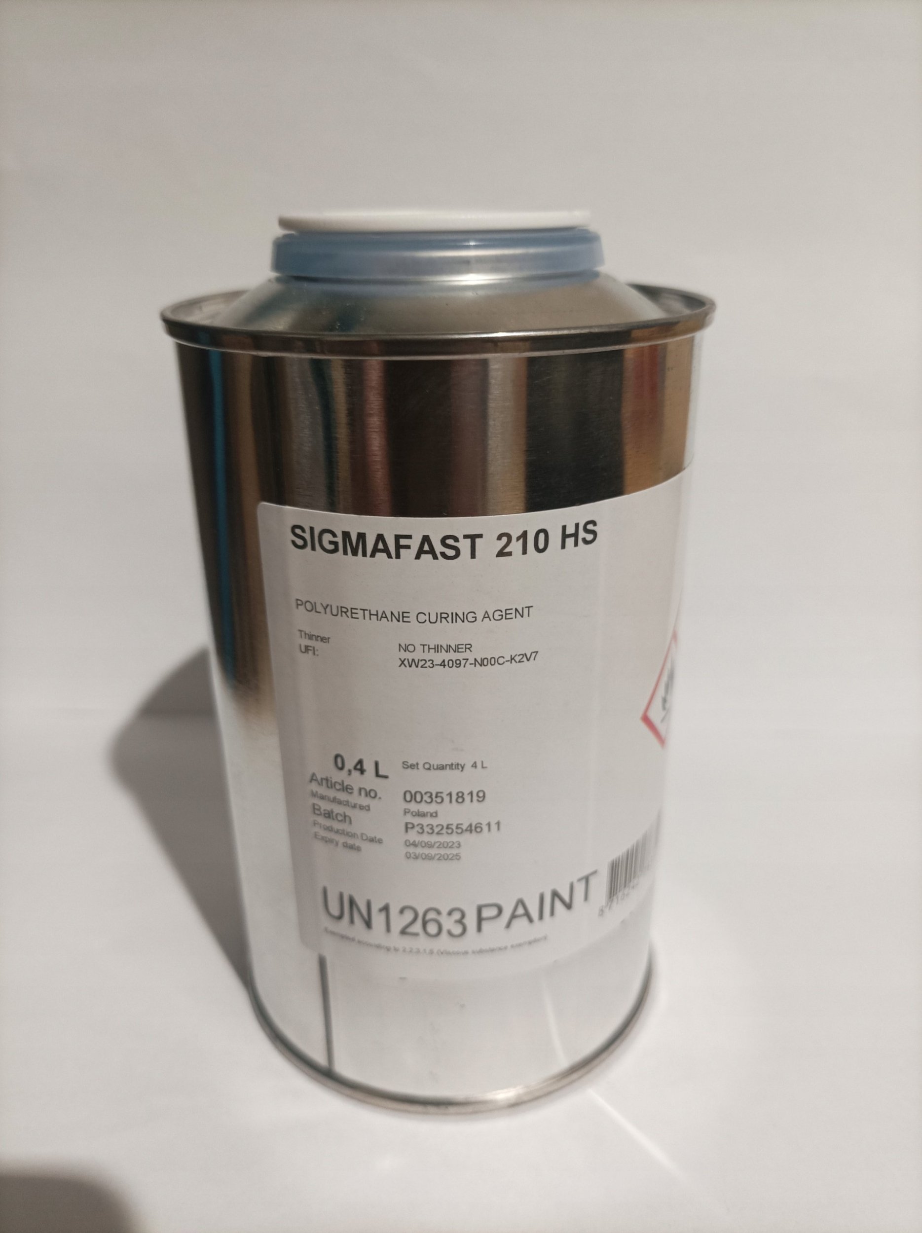 Utwardzacz do Sigmafast 210hs 0,4l, pasuje do kompletu 4 litrowego