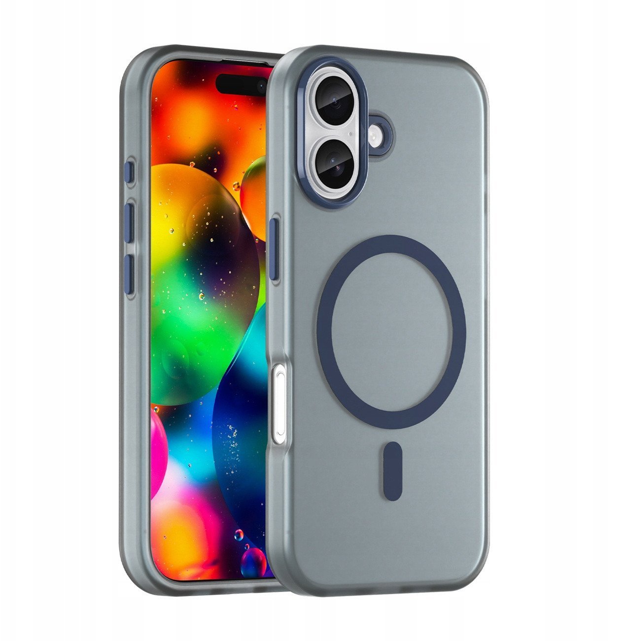 Etui Magnetic Abrasive na iPhone 17 kompatybilne z MagSafe - matowe niebieskie