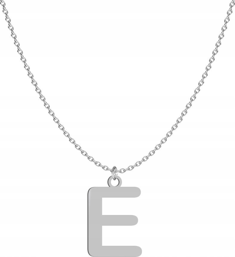 Radziszewska Jewellery Srebrny naszyjnik LITERA E DEDYKACJA GRATIS