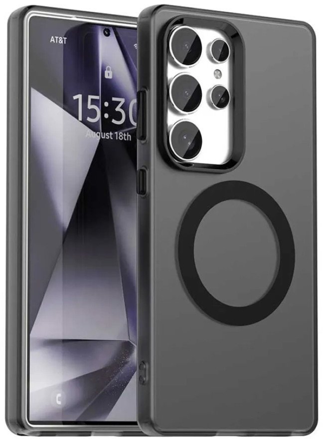 Etui Supero Candy do Samsung Galaxy S25 Ultra Magsafe przezroczysto-czarne