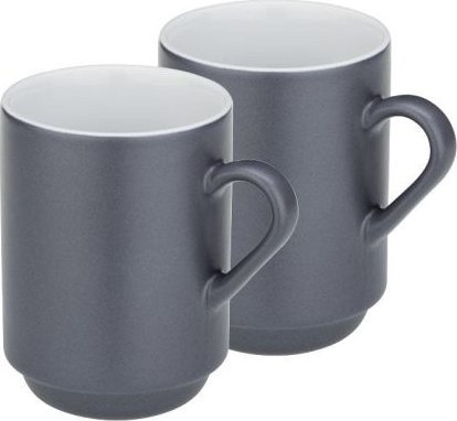 Kela Kubki, 2 szt., ceramika, 0,3 l, śred. 7,5 x 11 cm, szare / Kela