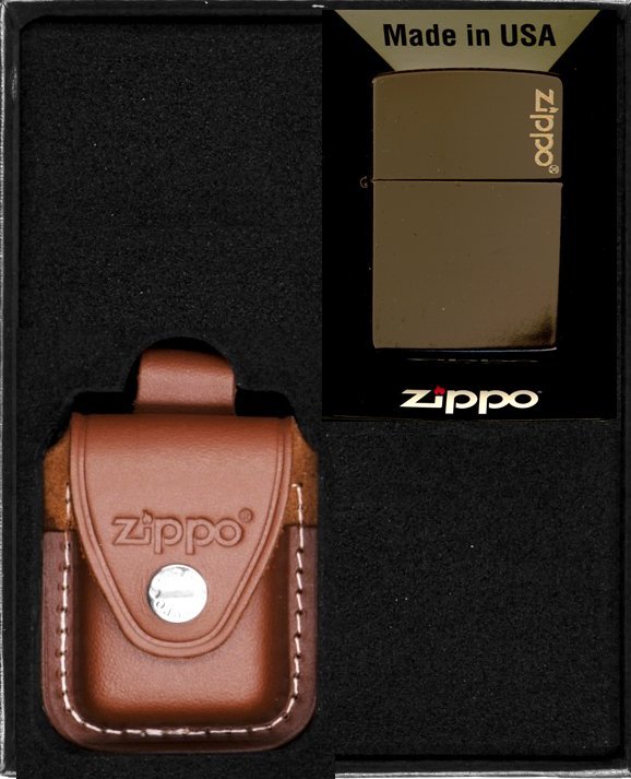 Zestaw ZIPPO Zapalniczka BROWN MATTE LOGO Prezentowy No2
