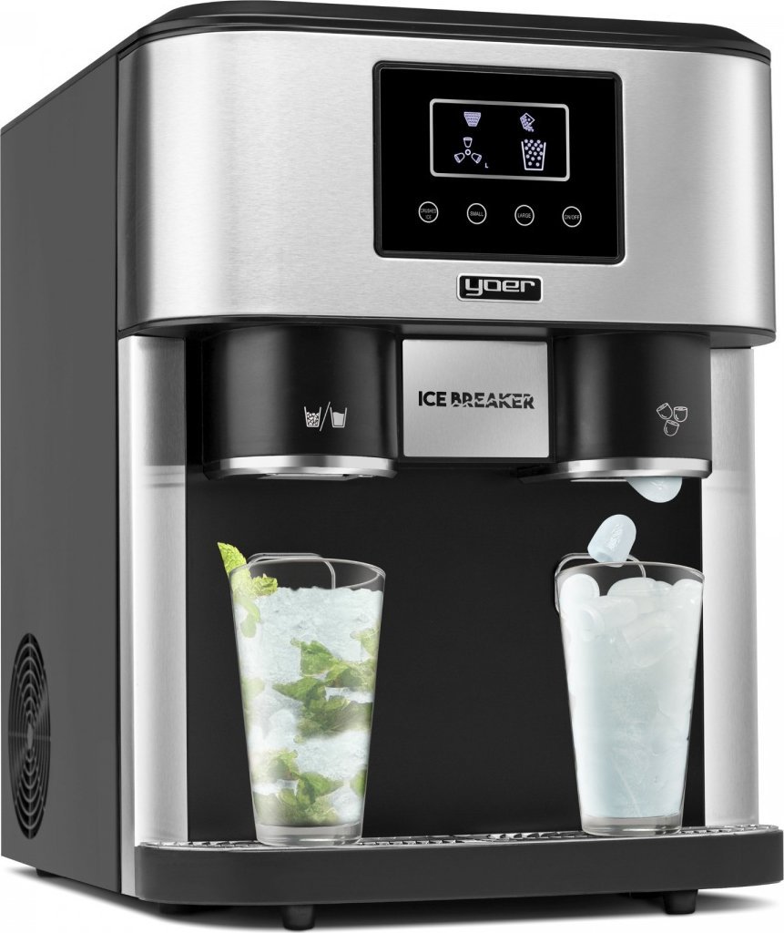 Kostkarka do lodu Yoer 3w1 z dystrybutorem wody i kruszarką lodu - Ice Breaker IMW03BK