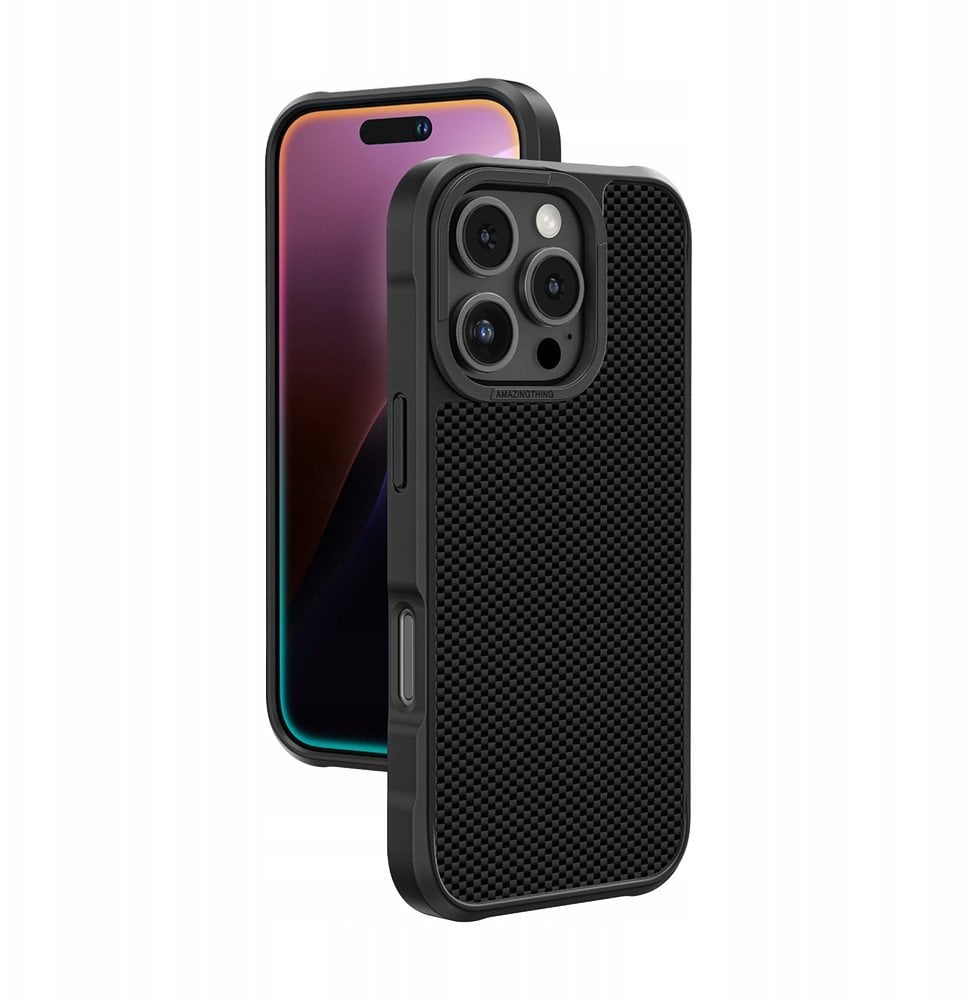 Etui pancerne AMAZINGTHING Titan Max Case z włóknami aramidowymi 1500D do iPhone 16 Pro - czarne
