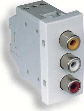 Efapel EFAPEL QUADRO45 GNIAZDO RCA 22,5x45 PERŁOWY 45580 SPE