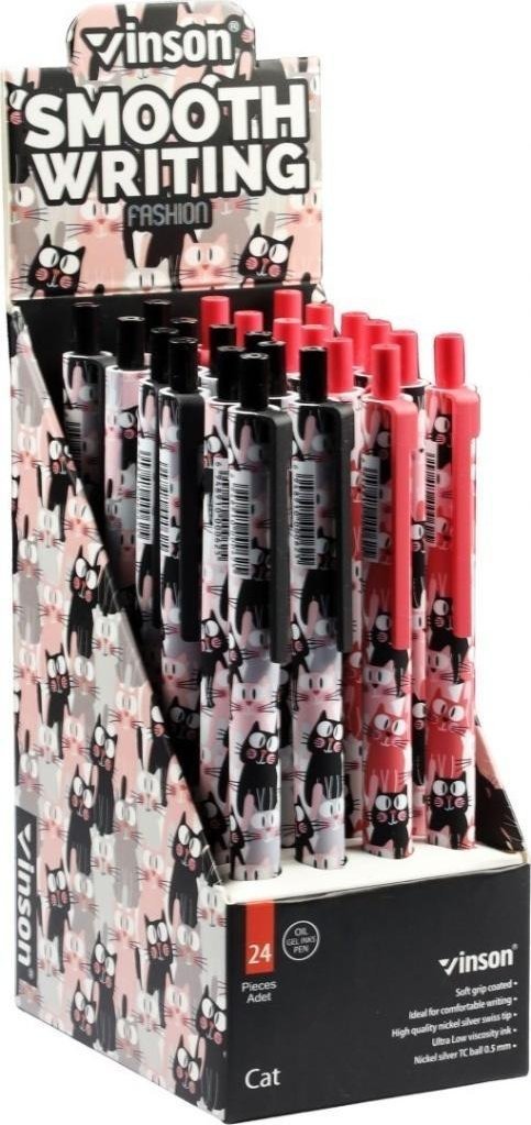 Easy Długopis automat. Fashion Cat F2 niebieski (24szt)