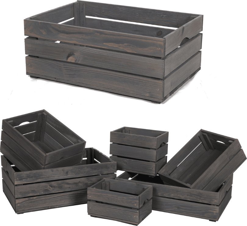 Wamar-Sosenka Drewniana Skrzynia 22x60x40 cm Szara Olejowana Szlifowana Drewno sosnowe 51 litrów