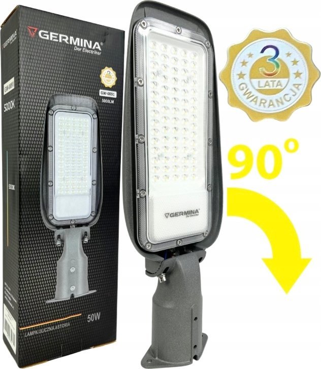 Germina Lampa uliczna LED, 50 W, 5000 lm, 5000 K, IP65, Astoria, GERMINA