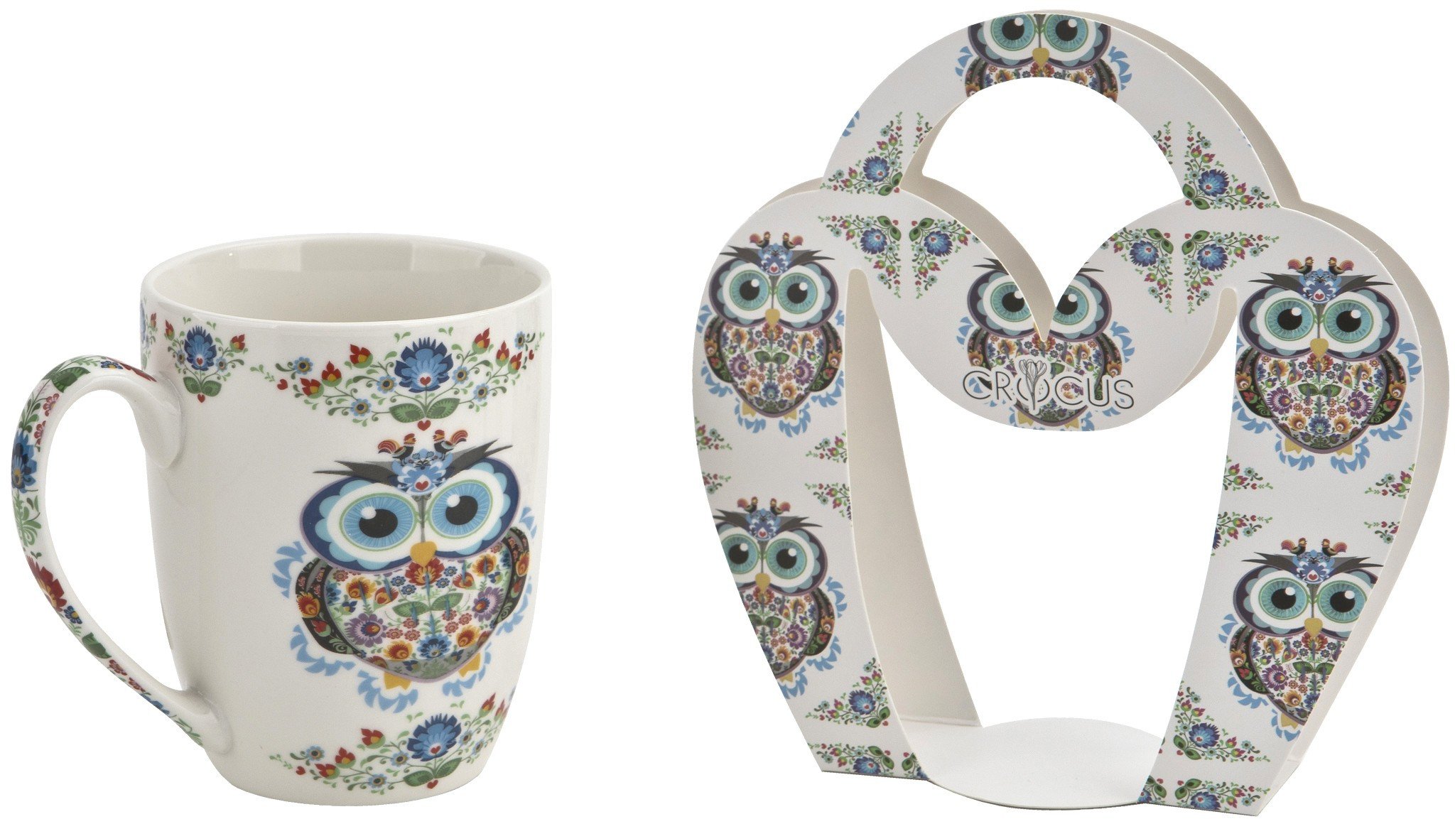 Kubek porcelanowy 350 ml Sowa Etno