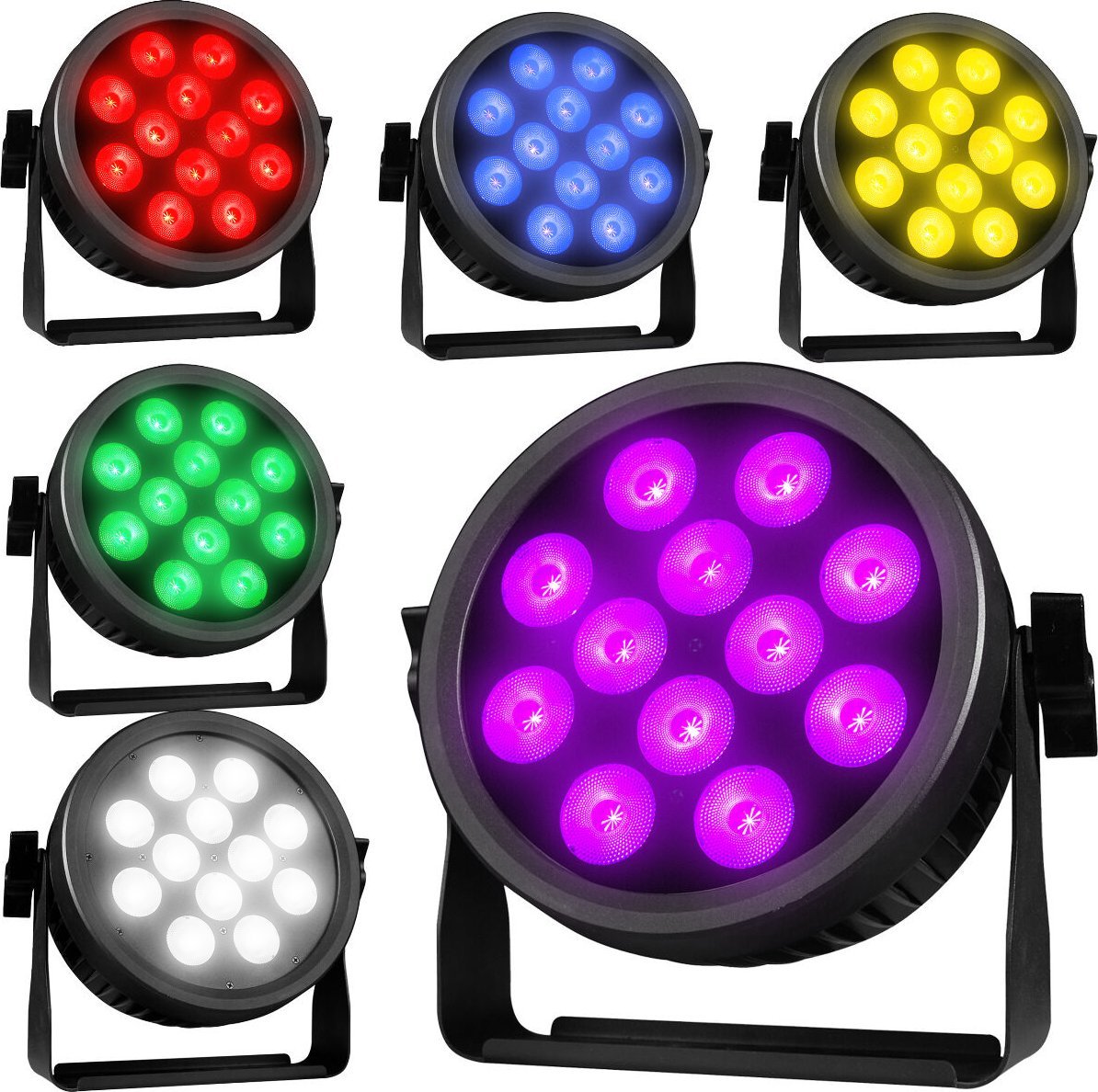 LIGHT4ME CREE ALU HEXA PAR 12 reflektor par efekt świetlny 12x18W RGBWA-UV SMD LED 6w1