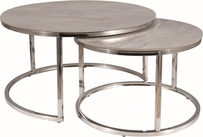 Signal Ława PORTAFINO B szara efekt marmuru/chrom (zestaw)