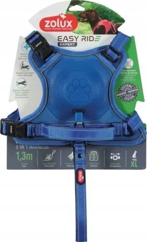 Zolux Szelki ze smyczą automatyczną Easyride XL niebieskie
