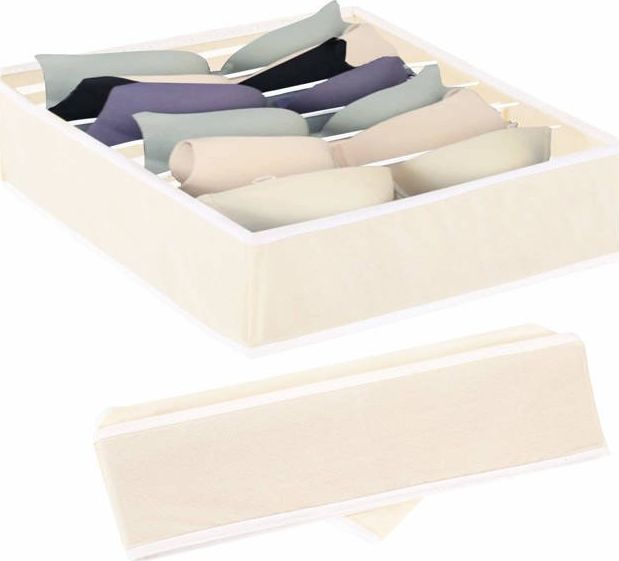 Springos Organizer do szuflady na bieliznę z 7 przegródkami beżowy UNIWERSALNY