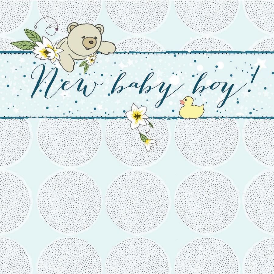 Clear Creation Karnet Swarovski kwadrat CL0220 Narodziny miś