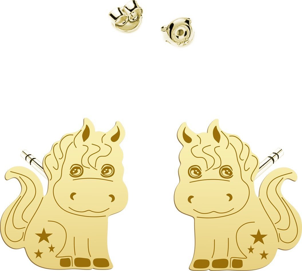 Radziszewska Jewellery Kolczyki Pozłacane z Konikiem