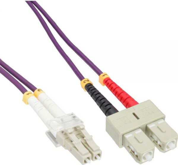 InLine Patchcord światłowodowy LC/SC, 50/125µm, OM4 0.5m (88644P)