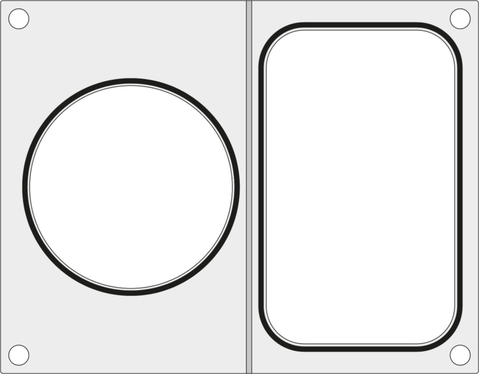 Hendi Matryca forma do zgrzewarek BOKAMA na tackę bez podziału 178x113 mm + pojemnik śr. 115 mm - Hendi 805947 Matryca forma do zgrzewarek BOKAMA na t