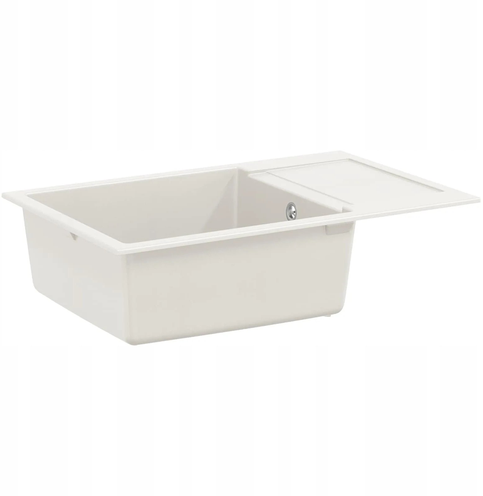 vidaXL Zlew Biały 780 x 500 mm 80% Kwarc i 20% Żywica