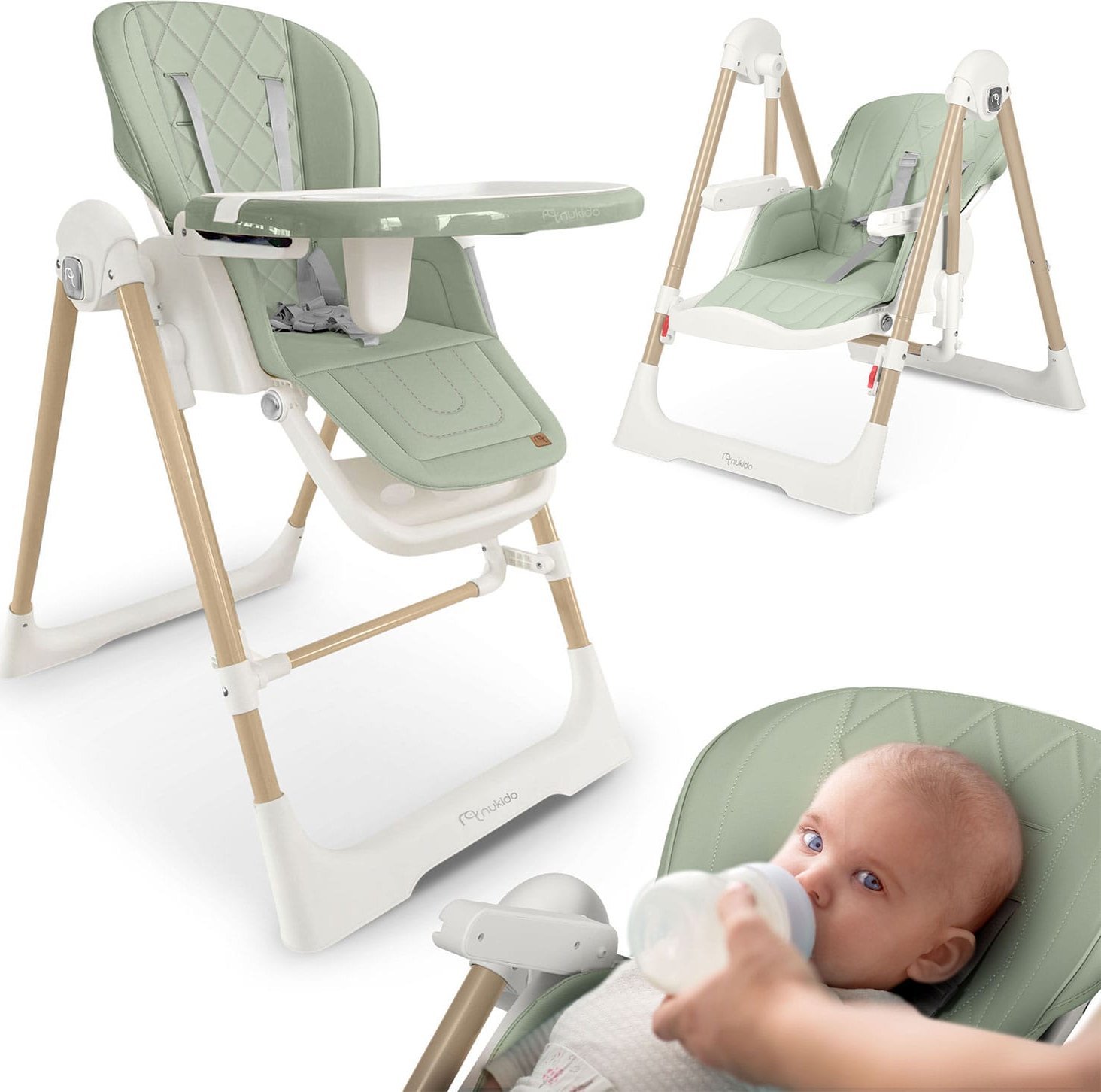 Krzesełko do karmienia Nukido Elite zielone
