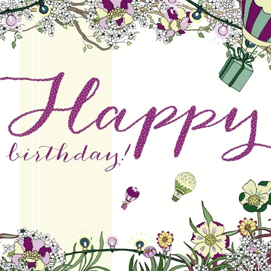 Clear Creation Karnet urdzinowy Swarovski kwadrat Balony (CL2118)