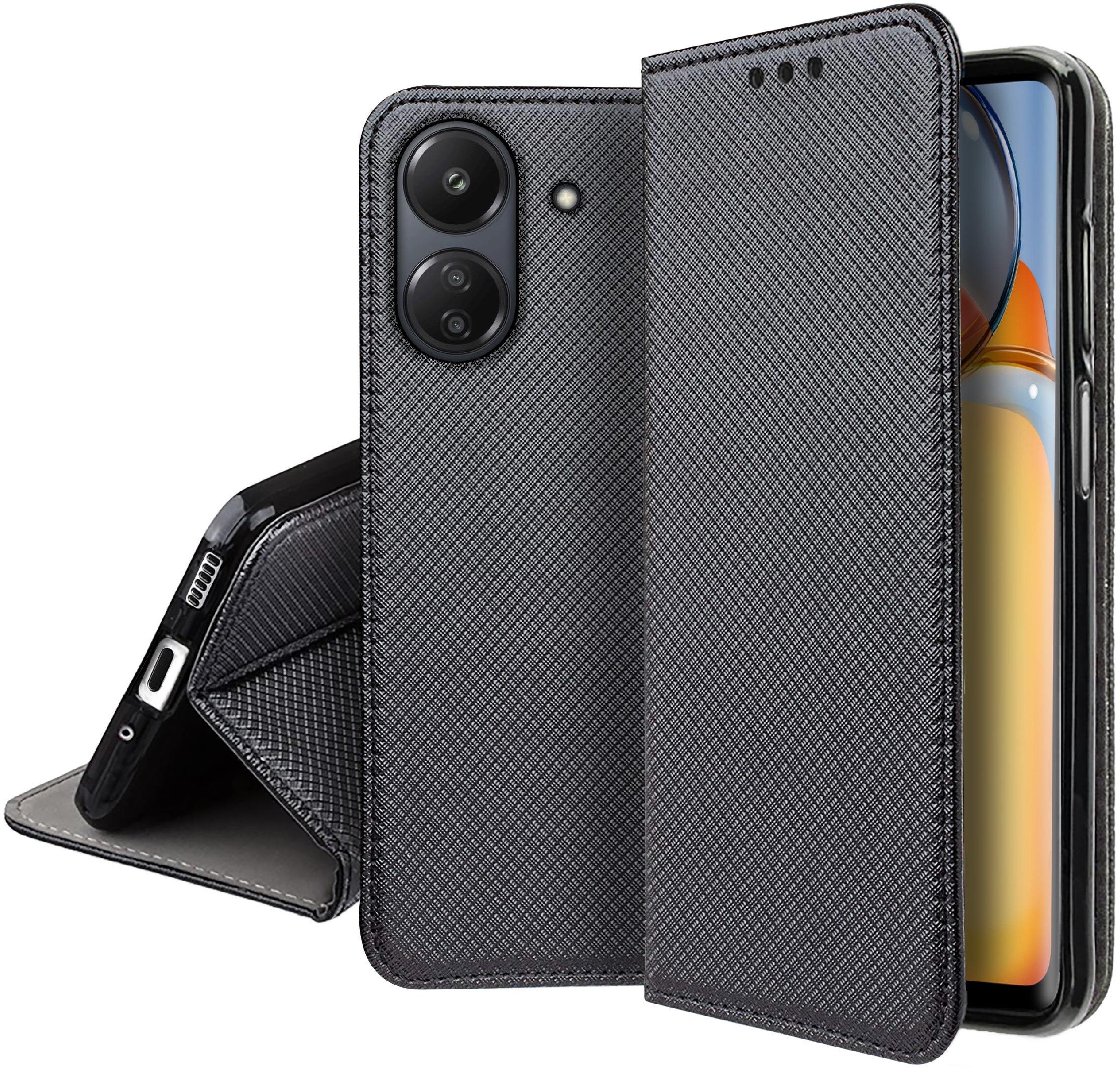 Etui do Xiaomi Redmi 13C | Poco C65 SMART MAGNET CASE PORTFEL + SZKŁO 9H