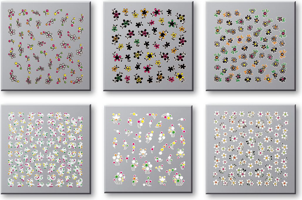 Top Choice Naklejki na paznokcie Colour (42737) 6szt.