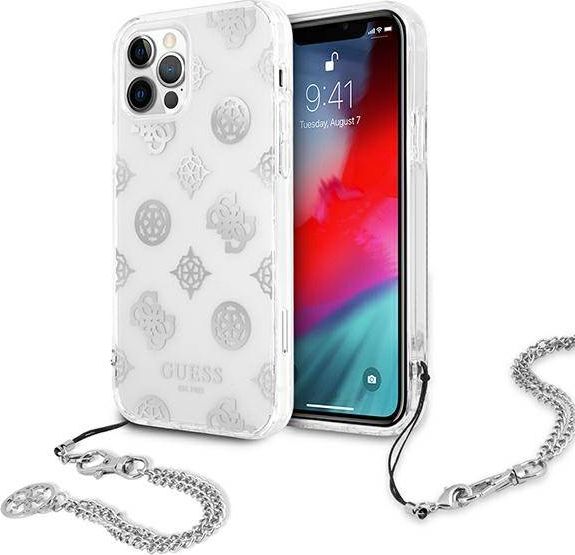 Guess Guess GUHCP12LKSPESI iPhone 12 Pro Max 6,7" srebrny/silver hardcase Peony Chain Collection