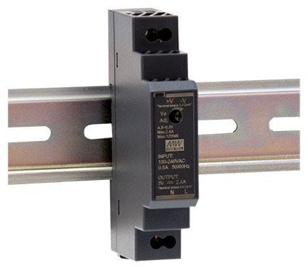 Impulsinis maitinimo šaltinis 24V 15.2W 0.63A, tvirtinamas ant DIN bėgio, MEAN WELL, HDR-15-24
