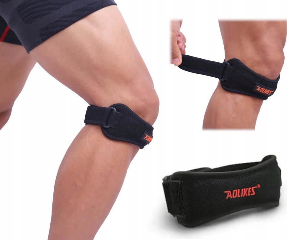 AOLIKES ORTEZA OPASKA PODRZEPKOWA STABILIZATOR RZEPKI KOLANA NA RZEPKĘ UNIWERSALNA