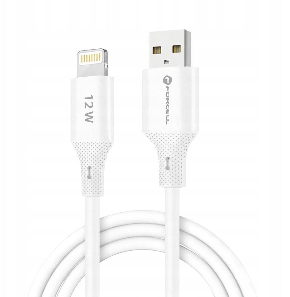 Kabel USB ForCell USB-A - Lightning 1 m Biały