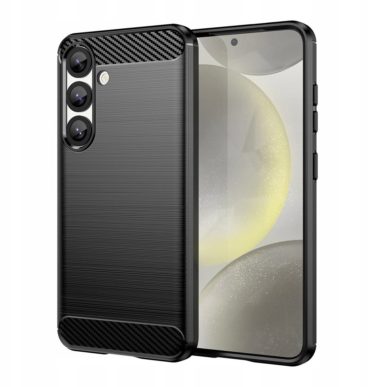 Etui silikonowe Carbon Case na Samsung Galaxy S25 Edge - czarne