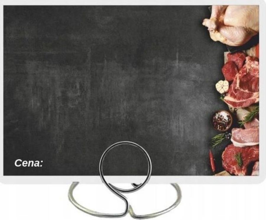 StudioCen Czarne cenówki laminowane na mięso i wędliny 50szt.