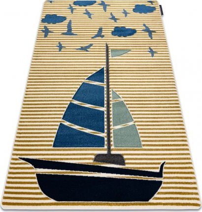 Dywany Łuszczów Dywan PETIT SAIL łódka, żaglówka złoty, 240x330 cm