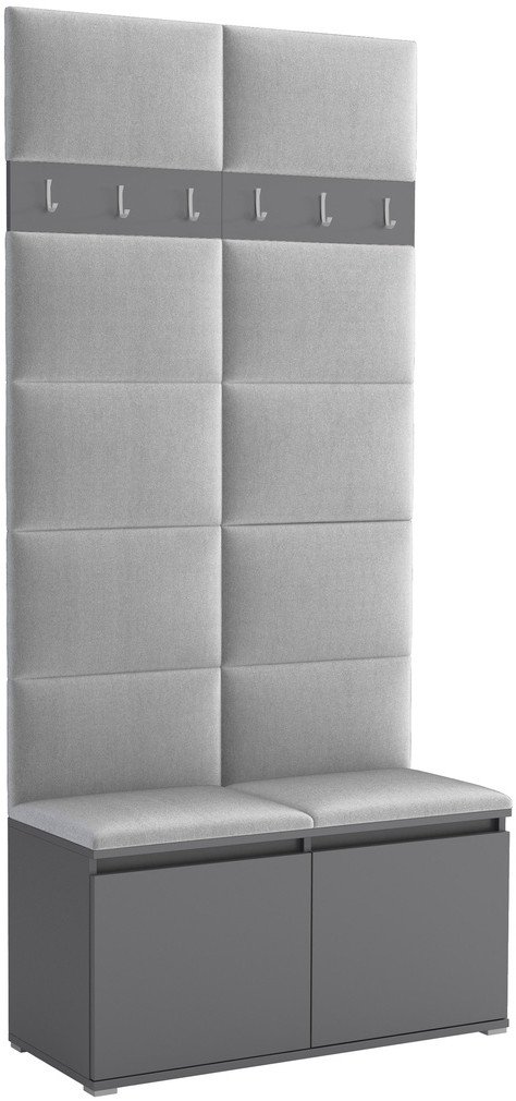 Tapicerowana garderoba Noris I - kolor antracyt + tkanina Trinity 32