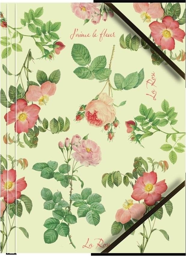 Teczka A4 kartonowa z gumką narożną róże (6szt)