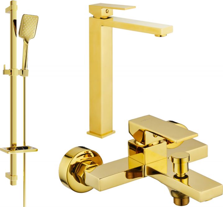 Mexen Mexen Uno DQ62 zestaw wannowy, złoty - 71413DQ62-50