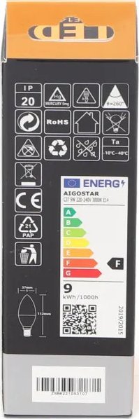 Aigostar Żarówka LED C37 E14 9W 3000K LED C37 E14 9W 3000K