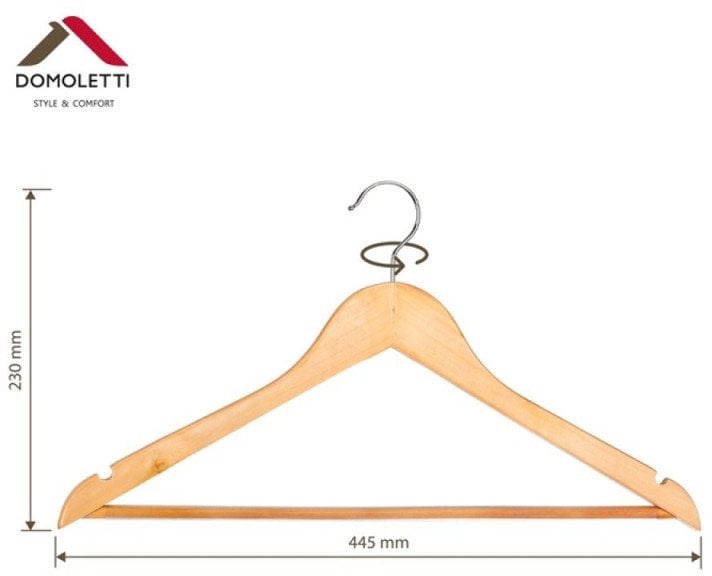 WOODEN HANGER LSN001-B NATURAL 3 PCS