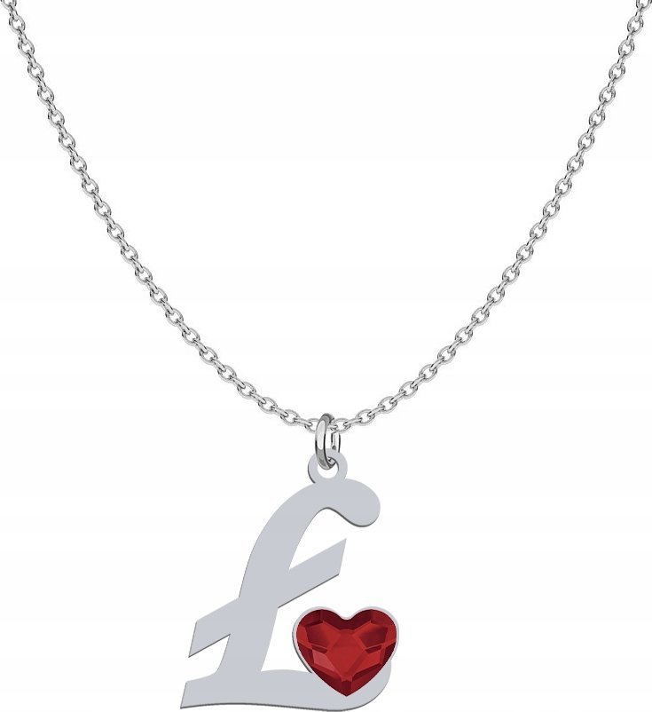 Radziszewska Jewellery Srebrny Naszyjnik LITERA Ł z sercem DEDYKACJA GRAT