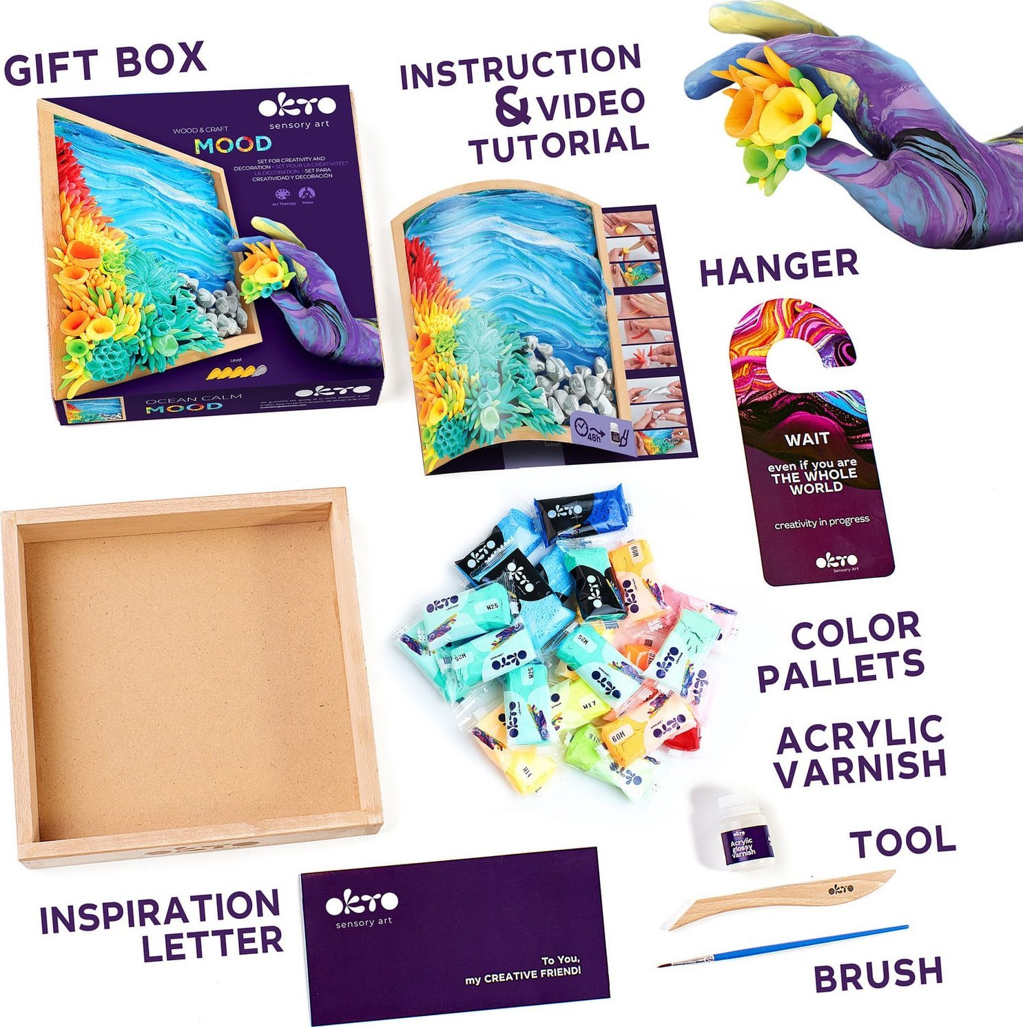 Wood&Craft DIY Succulents 21*21cm Ocean Calm 10015