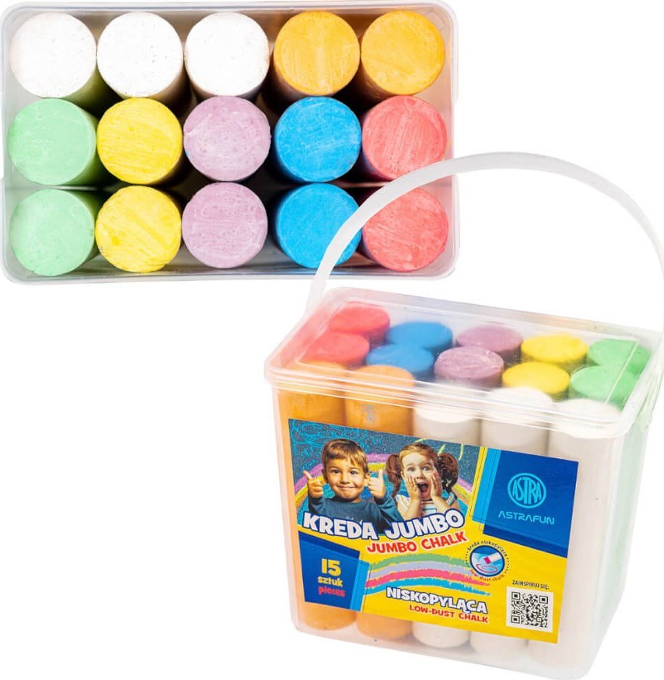 Astra Kreda tablicowa chodnikowa gruba Jumbo wiaderko niskopyląca 15szt ASTRA