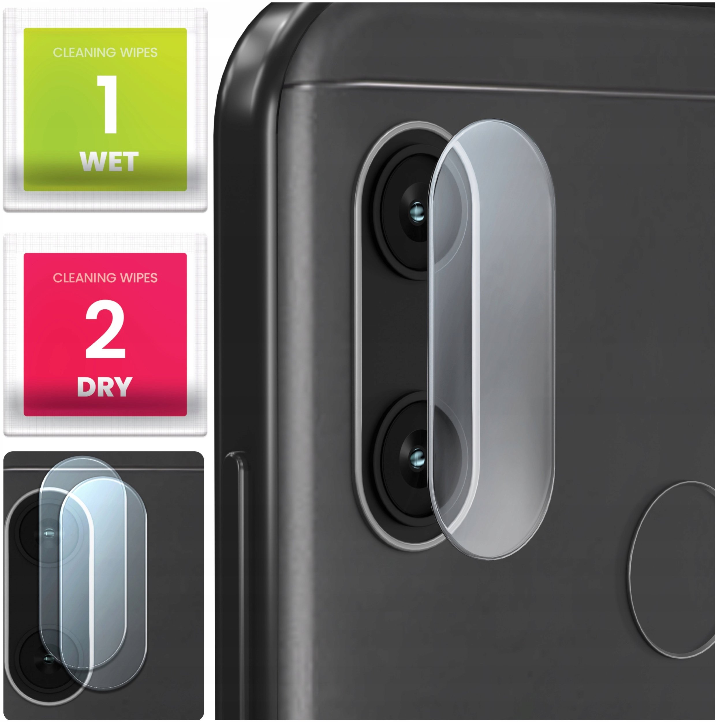 2-PAK Szkło Na Aparat Do Xiaomi Mi A2 Lite (Hartowane, Na Obiektyw, 9H)